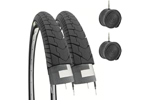 ECOVELO 2 COPERTONI 26 X 1.75 (47-559) + CAMERE D'ARIA PNEUMATICI SLICK PER CITY BIKE BICI DA PASSEGGIO STRADALE