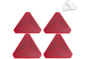 TAEUYYM 4 x Trailer Red Self Adhesive Triangle Reflectors, Reflective Triangles for Gate Posts, Triangle Self Adhesive Rear Reflectors Gate Posts, Suitable For RV Truck Trailer Tractor Gate Reflectors