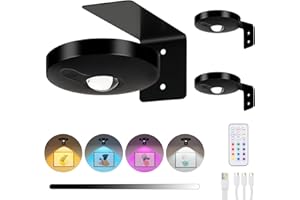 ENCOFT Bilderleuchte Kabellos Dimmbar Bildbeleuchtung 13 RGB Led Spots licht Wandleuchte Akku mit Fernbedienung Bilderlampe Schwarz Picture Light Magnetische mit Timer(3 Pack