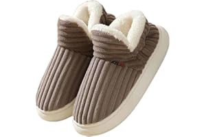 DURINM Pantofole Uomo Invernali Ciabatte Donna Caldo with Memory Foam Pelose Calde Comode Fluffy Antiscivolo Autunno Interno Esterno All'Aperto Peluche Scarpe di Cotone Morbide