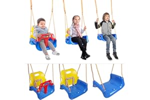 HUOLE Portique Balancoire Enfants, Balançoire Bébé Enfants 3 en 1 Siège d'Oscillation Détachables Accrochant la Chaîne Résistante Swing Set,Adapted to Childhood to Adolescence