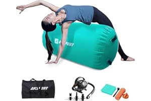 AKSPORT Air Roll Airtrack Rolle Yoga Roller Inflatable Air Barrel Gymnastics Roller with air pump for home use/yoga/cheerleading/tumbling/back walkovers