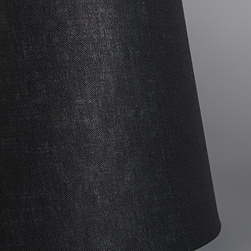 QAZQA Leinen Lampenschirm 25cm rund DS E27 leinen schwarz , Rund konisch Schirm Pendelleuchte, Schirm Stehleuchte, - 6