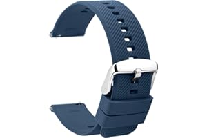 TStrap Silicone Watch Straps 20mm - Quick Release Watch Bands Soft Rubber Black - Waterproof Military Watch Strap for Men Women - for Smart watch Straps Replacement - 18mm 19mm 20mm 21mm 22mm