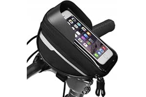 Mane Design Borsa Bici Telaio Impermeabile, Porta Cellulare Bici Fino A 7'', Borsa Manubrio Bici Portaoggetti Bici Anteriore