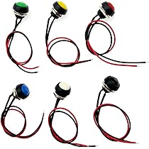 6X 12V 5AMP SPST Mini Push Button Pre-Wired Momentary N/O OFF-ON - Foto 10