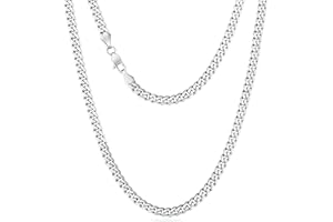 KRKC&CO Kette Herren Halskette, 2/3/5/6/mm Edelstahl Panzerkette mit Diamantschliff, Nickelfrei Silberkette Goldkette 14K Gold Vergoldet Cuban Chain, Geschenk für Männer Jung Damen [Länge 46-66cm]