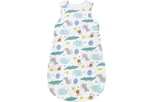 Mosebears Saco de Dormir para bebé de Verano, Primavera, diseño Animal, 1,0 TOG, para bebé, sin Mangas (paraíso de Animales, 6-12 Meses)