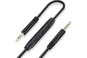 Weatwo 3,5mm Auxiliary Audio Cable 3.5mm to 3.5mm Male Aux Cable Stereo Headphone Cord for Beats Sony Headphones Car, Smartphone, Home, Laptop, iPhone, iPod, iPad, MP3 Inline Mic/Remote Control–Black