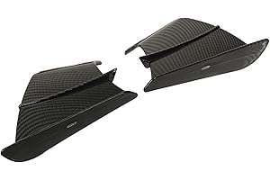 KIMISS 2 Pezzi Ala Laterale Spoiler Carenatura Alette Adatta per Ninja 400 250 Z900 Z1000 Aletta Moto (Stile in fibra di carbonio lucido)