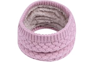 TOMORTSUN Kinder Schals Baumwolle Kinder Loop Schal Strickschal Herbst Winter Warmer Fleece Flauschig Schal Halsband Halswärmer Rundschal Kleinkinderschals für Jungen Mädchen