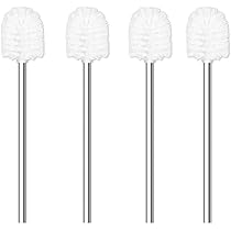 WZKALY Set Scopino Per WC Con Manico Lungo E Supporto In Acciaio Inox - Design Nichel Spazzolato, Antiruggine, A Prova Di Schizzi, Con Fodera Rimovibile - 4