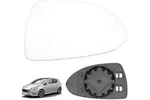 SOEKODU Cristal de espejo reemplazar para Opel Corsa D 07.2006-08.2014 / Corsa E 09.2014-06.2019, Retrovisor exterior ajustable adecuado, lente de marcha atrás espejo de cristal de marcha atrás (Enlaces)