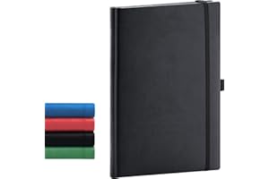 ‎NOTIQUE NOTIQUE Notizbuch Dotted, Hardcover Notizbuch, Notizheft, Journal, Tagebuch mit Gummiband und Stifthalter 15x21cm, 192 Seiten (Schwarz, Gepunktet)