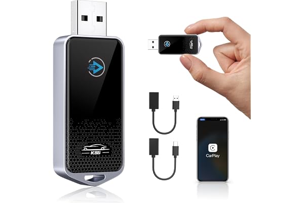 Adaptateur CarPlay sans fil - Adaptateur CarPlay sans fil pour iPhone Convertit le CarPlay filaire d'usine en CarPlay sans fil, Plug & Play, connexion stable Dongle CarPlay pour iOS 10+ (Type A+C)