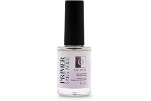 OCIBEL Primer sans Acide. Liquide pour Meilleure Adhérence et Tenue des Manucures. Gel Uv/Led, Vernis Semi Permanent, Résine, AcrylGel et Capsules. Lot de 1 (1 x 11 ml)