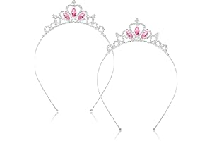 TIESOME 2 stycken prinsesskronor, flickor strass krona, krona flicka, silver prinsessa krona tiara strass pannband för kvinno