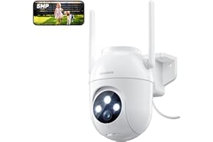 TOAIOHO Telecamera Wi-Fi Esterno - 5MP Telecamera Esterno Videocamera Sorveglianza Esterno 2,4/5G WiFi Telecamere Videosorveglianza Esterna 360 Gradi Autotracciamento Visione Notturna a Colori Sirena