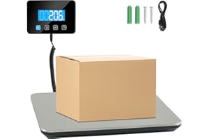 CUPEOHOME Postal Scales, 200kg/10g High Precision Parcel Scales with LCD Display, Alloy Steel Platform Parcel Weighing Scales with Hold and Tare Function for Luggage, Package, Warehouse, Charging Cable Included