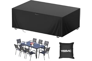 YISSVIC Housse Salon de Jardin Exterieur 420D Oxford Housse Table de Jardin Bache Salon de Jardin Imperméable Résistant à la Vent Pluie UV Déchirure (213 x 132 x 74cm)