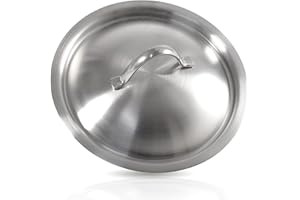 Kerafactum® Pokrywka do garnka ze stali nierdzewnej, uniwersalna pokrywka do garnków, patelni, patelni woków lub patelni, średnica 12 cm, uchwyt ze stali nierdzewnej, płaska krawędź pokrywki