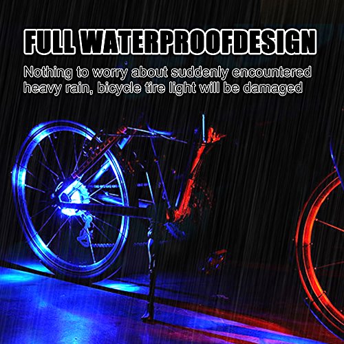 Wasserdichte LED Bike Wheel Lights, Bodecin Cool Colorful Bike Warning Light, 3 Modi Radfahren Bike Speichen Licht Safety Light, Magic Dekoration Licht, Fahrrad Zubehör Beleuchtung - 5