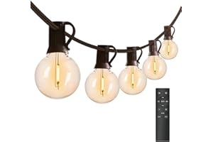 Bomcosy Guirlande Lumineuse Exterieur avec Télécommande, Guirlande Guinguette 15M 25+1 LED Étanche IP45 avec 4 Mode Guirlande Lumineuse pour la Décoration Intérieur Jardin Sapin Noël Soirée Fête