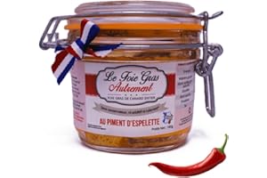 Foie Gras de Canard Entier au Piment d’Espelette AOP 80 g – Relais Gourmet | Artisanal Français Sud-Ouest | Sans Conservateurs, Additifs ni Colorants | Idéal Coffrets Gourmets, Noël & Fêtes