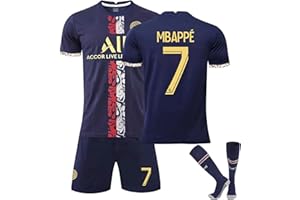 OVERSTEPA Paris Trikot Kinder Trikot PSG Fußball Trikot Set 22/23, Nr.30/10/7 Sporttraining T-Shirts und Shorts für Erwachsene/Kinder, Fußballtrikot Set für Jungen/Herren