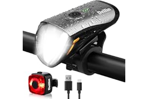 Deilin juego de luces para bicicleta, hasta 70 lux LED luz bicicleta recargable por USB, a prueba agua IPX5, delantera trasera, con 3 modos