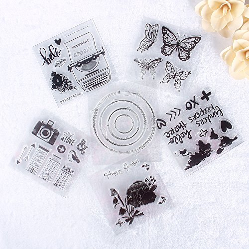 calistouk Mini Quadratischer transparent Gummi Stempel Seal DIY Album Craft Scrapbooking Dekoration, 3 - 4