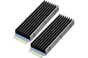 GLOTRENDS M.2 Heatsink with M.2 Screws and Thermal Pads for Single/Dual Sided Chip M.2 SSD, PC/PS5/PS5 Slim Installation (2 Packs)