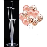 10 Adet 12 İn&ccedil; Balon ve Balon Standı (Rose Gold Şeffaf)