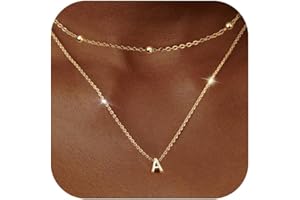 LOLIAS Collar Inicial Letra para Mujer, Colgante Nombre Pequeño, Cadena 18K Oro Dorado, Personalizado, Regalos para Mujeres y Niñas