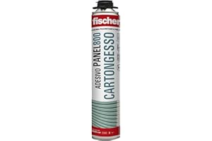 Fischer Schiuma Poliuretanica Cartongesso PANEL 800 ml per Pistola, per Incollaggio di Pannelli, Isolanti EPS, XPS e Materiali Sintetici, Lana Minerale, Bianco, 561106