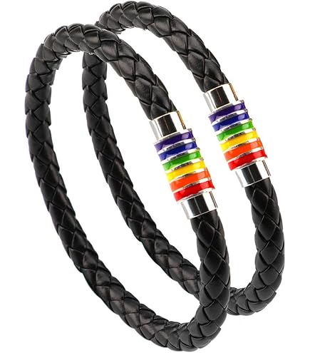TRIXES Rainbow Keyring - Braided Leather Loop Pride Accessory For LGBTQIA2s+ Support, Multicolour Keychain 3 thumbnail image