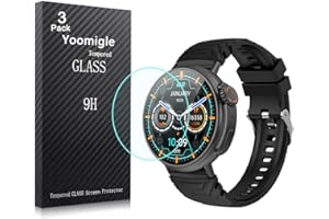Yoomigle 3-pak kompatybilny z AMZSA GT88 3.9 cm osłona ekranu smartwatcha szkło hartowane do MISIRUN GT88 3.9 cm osłona ekranu smartwatcha folia szkło odporne na zarysowania bez pęcherzyków powietrza