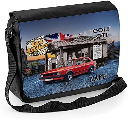 Personalised Golf Gti Classic Car School Shoulder Work Messenger College Bag Gift