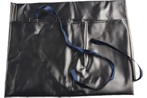 Svart PVC förkläde extra långt skyddskläder (L 110 x 65 cm) | Olja och vattenavvisande, lätt att torka av, hygienisk, för per