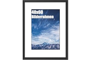 wyewye 40x60 cornice, cornici in legno, 40x60 cornice per foto con supporto, cornice per poster con finestra in plexiglass per montaggio a parete con chiodi in acciaio, nero