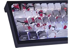 Hyekic Nasadki klawiszy PBT błyszczące nakładki na klawisze nadruk z boku litery niestandardowe nasadki na klawisze 135 klawiszy do układu ISO UK Cherry MX przełączniki klawiatury mechaniczne (profil