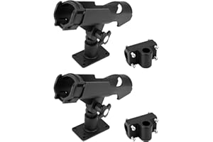 QWORK® 2 Pièces Support de Canne à Pêche - Réglable à 360 ° - Monter Horizontalement/sur des Murs/sur des Rails - pour Bateau Kayak