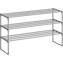 Erweiterbares Schuhregal Aus Metall & Bambus – 3 Ebenen, Für 6–12 Paar Schuhe, Schmal (21 Cm) – Perfekt Für Kleine Räume & Eingangsbereich