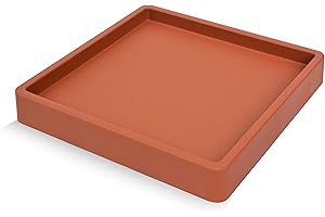 Prime Garden® CONCAVE Plataforma cuadrada y redonda para plantas resistente a la intemperie y al aire libre con ruedas ayuda para el transporte de plantas soporte para macetas (30 x 30 cm terracota)