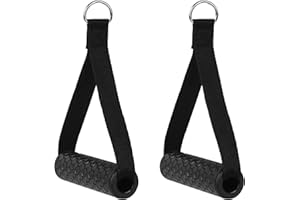 THIREI Uchwyt do wyciągania kabla, 2 sztuki, uchwyt jednoręczny z masywnym rdzeniem ABS, do taśm oporowych i taśm fitness, czarny