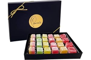 Persis Turkish Delight Luxury Gift Box (24 Pieces) – Lokum With Rose, Mint, Rose & Lemon, Orange, Cherry, and Lemon Flavours – Traditional Sweets Gift Box – Authentic Turkish Delights (Assorted 24)