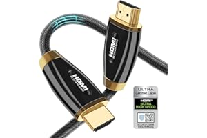 IraXpro Cavo HDMI,Cavo HDMI 3 metri HDMI 2.1 8K HDMI Cavo,Altissima Velocità 48Gbps con Ethernet,Supporto 8K60Hz,3D,HDR Dinamico,Compatibile con Ultra HD TV/Blu-ra,Proiettore,TV Box,PS5,Xbox (Oro 3M)