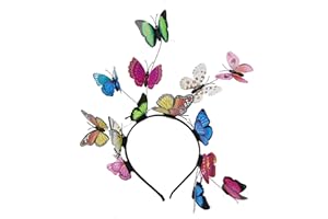 GLÜCKSVOGEL Damen Schmetterlings Stirnbänder Dekorative Schmetterling Braut Haarband Fasching Haarschmuck Kostüm Schmetterling Haarband Stirnband Party Haarreif Kopfschmuck Karneval Accessories für Mädchen
