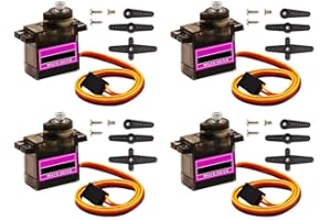 Greluma 4 Pz Kit Motore con Ingranaggi in Metallo per Micro servomotore 9G per Auto RC, Robot, Elicottero, Mini servi per Progetto Arduino