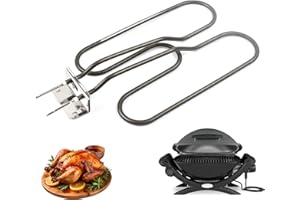 MaxEarn Elemento calefactor 66631/65621 para parrilla eléctrica Weber, pieza de repuesto para tubo calefactor compatible con Q140, Q1400 Grill, para Weber 65620 80342 80343, acero inoxidable espiral